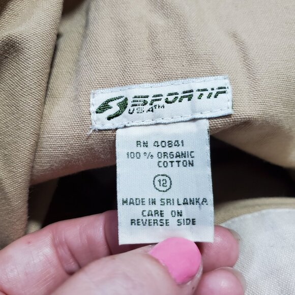 VINTAGE Sportif USA 2004 Organic Cotton Cargo Shorts 5" HR Y2K Safari Women's 12 - Picture 9 of 15